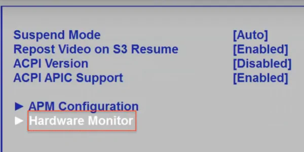 Раздел «Hardware Monitor»