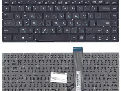 Клавиатура для ноутбука Asus VivoBook S451LA чёрная, без рамки