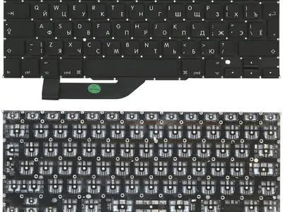Клавиатура для ноутбука Apple MacBook A1398 чёрная, большой Enter