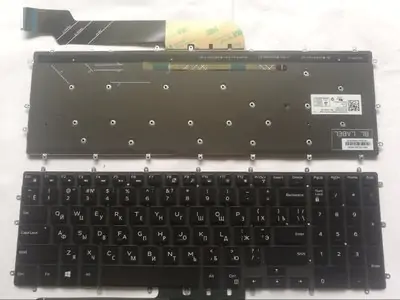Клавиатура для ноутбука Dell Inspiron 5587 чёрная, без рамки, с подсветкой