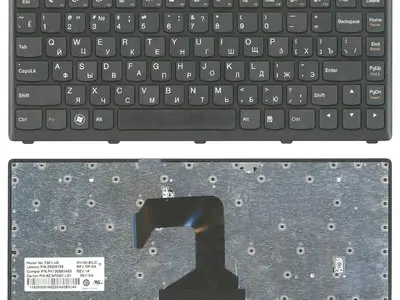 Клавиатура для ноутбука Lenovo IdeaPad S300 чёрная, рамка чёрная