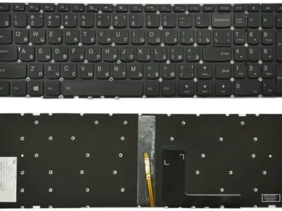 Клавиатура для ноутбука Lenovo IdeaPad V110-15ISK чёрная, с подсветкой