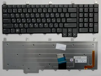Клавиатура для ноутбука Dell Alienware M17x R4 чёрная, с подсветкой