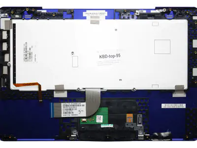 Клавиатура для ноутбука Sony Vaio VPC-SB4M1R/P чёрная, верхняя панель в сборе (синяя)