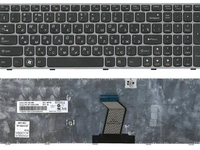 Клавиатура для ноутбука Lenovo T2T7-RU чёрная, рамка серая