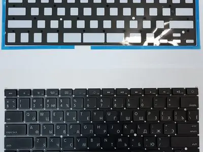 Клавиатура для ноутбука Apple MacBook A1502 чёрная, плоский Enter, с подсветкой