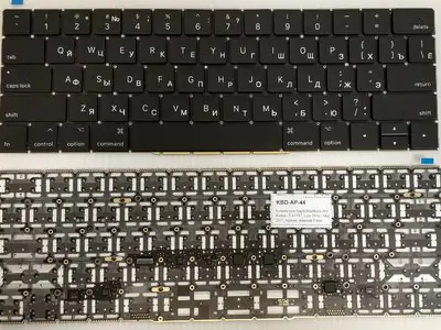Клавиатура для ноутбука Apple MacBook A1707 Late 2016 - Mid 2017, чёрная, плоский Enter
