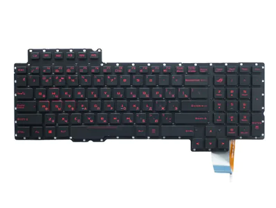 Клавиатура для ноутбука Asus ROG G752 чёрная, без рамки, с подсветкой