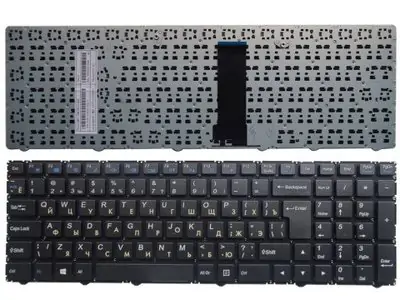 Клавиатура для ноутбука Clevo WA50SHQ чёрная, без рамки, большой Enter