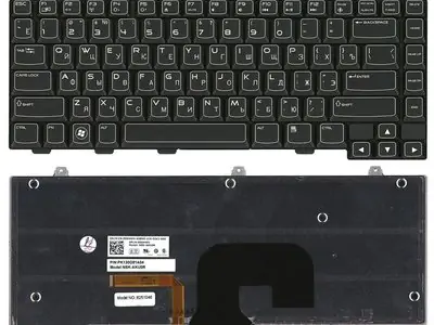 Клавиатура для ноутбука Dell Alienware M14x R1 чёрная, с подсветкой