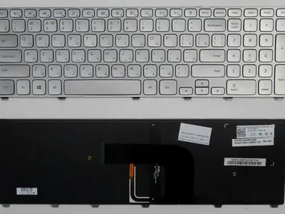Клавиатура для ноутбука Dell 9Z.NAVBW.001 серебряная, с подсветкой