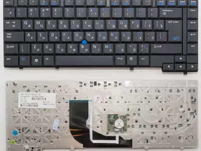 Клавиатура для ноутбука HP Compaq NC6400 чёрная, с джойстиком, большой Enter