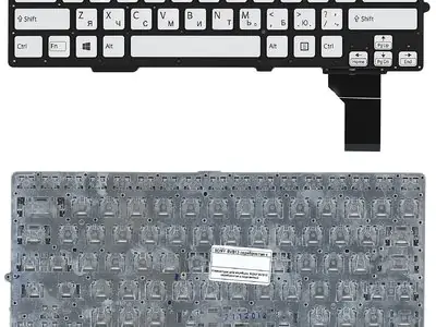 Клавиатура для ноутбука Sony Vaio SVS13A серебряная, без рамки