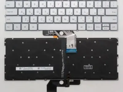 Клавиатура для ноутбука Xiaomi Mi Air 13.3 серебряная, с подсветкой, ver.1