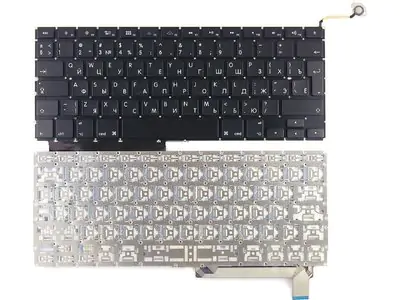Клавиатура для ноутбука Apple MacBook A1286 с SD, чёрная, большой Enter