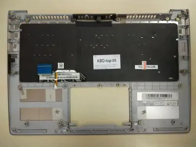 Клавиатура для ноутбука Asus UX303L, UX303LA серебряная, с подсветкой, верхняя панель в сборе. (с разбора)