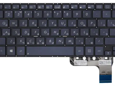 Клавиатура для ноутбука Asus UX303U синяя, без рамки, с подсветкой