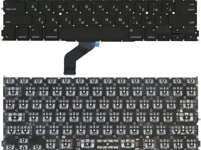 Клавиатура для ноутбука Apple MacBook A1425 чёрная, плоский Enter