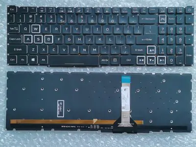 Клавиатура для ноутбука Acer Nitro AN515-45, AN515-56, AN515-57, AN517-41, AN517-57, черная, с RGB подсветкой, (стрелки в рамке)