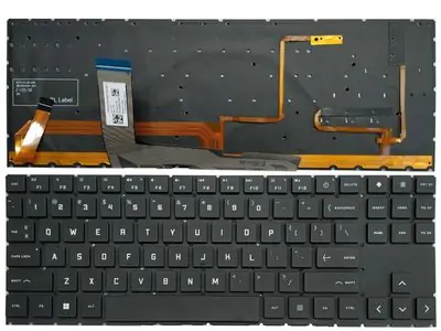 Клавиатура для ноутбука HP Omen 15-en, 15t-en, 15-ek, 15t-ek черная, с RGB подсветкой