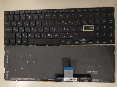 Клавиатура для ноутбука Asus VivoBook X521FA, X521FL, чёрная, без рамки, с подсветкой