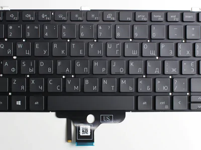 Клавиатура для ноутбука Dell Latitude 13 7300, 7310, P33S, чёрная, без рамки, с подсветкой