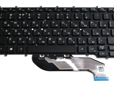 Клавиатура для ноутбука Dell Latitude 9410, 7400, чёрная, без рамки, с подсветкой