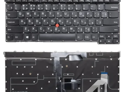 Клавиатура для ноутбука Lenovo ThinkPad X1 Carbon 3rd Gen 2015, чёрная, без рамки, с джойстиком, с подсветкой