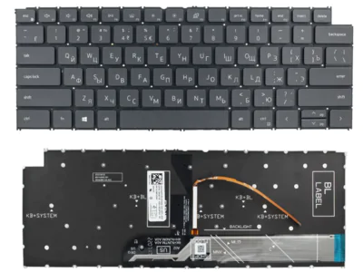 Клавиатура для ноутбука Dell Latitude 3420, 3320, Dell Inspiron 5415, 5410, 5420, Vostro 5410, 5310, чёрная, без рамки, с подсветкой