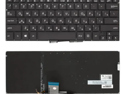 Клавиатура для ноутбука Asus  ZenBook UX310UA, UX310UF, UX310UQ, чёрная, без рамки, с подсветкой