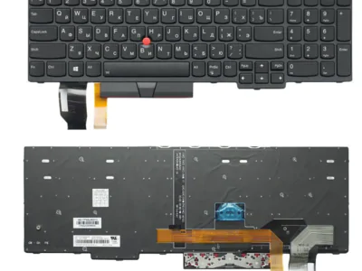Клавиатура для ноутбука Lenovo ThinkPad E580, T590, E590, L580, E585, чёрная, рамчка чёрная, с джойстиком, с подсветкой