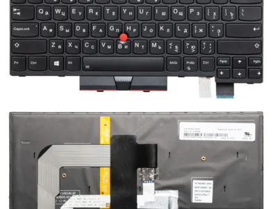 Клавиатура для ноутбука Lenovo ThinkPad T480, T470, A475, A485, чёрная, рамчка чёрная, с джойстиком, с подсветкой