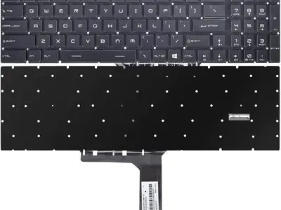 Клавиатура для ноутбука MSI GE63, Raider RGB 9SG, GP65 Leopard 10SCSK, чёрная, без рамки, с RGB подсветкой