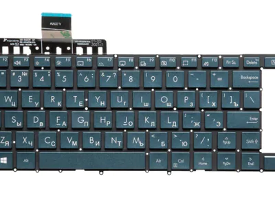 Клавиатура для ноутбука Asus ZenBook Duo UX481FA , UX481FL, синяя, без рамки, с подсветкой