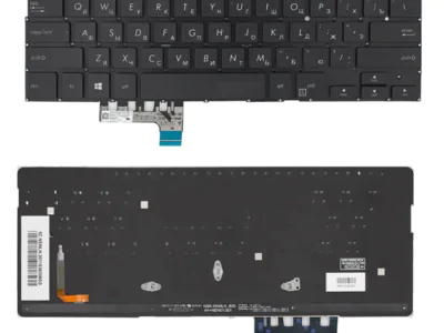 Клавиатура для ноутбука Asus ZenBook UX331UA, UX331UN, UX331FN, UX331FAL, UX331UAL, чёрная, без рамки, с подсветкой