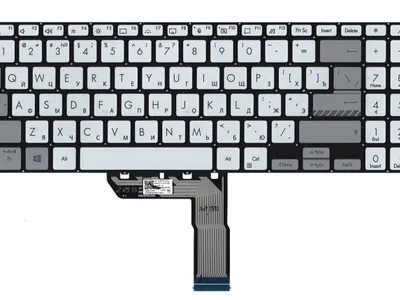 Клавиатура для ноутбука Asus VivoBook PRO 16 M7600QA, серая, без рамки, с подсветкой