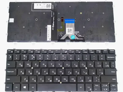 Клавиатура для ноутбука Dell XPS 13-9365 2-in-1, P71G, P71G001, чёрная, без рамки,с подсветкой