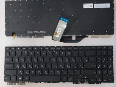 Клавиатура для ноутбука Asus ZenBook Flip 15 UX562, UX562FDX, UX562F, UX562D, серая, без рамки, с подсветкой