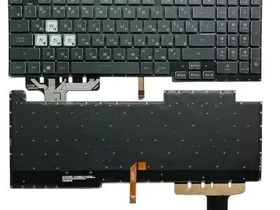 Клавиатура для ноутбука Asus ROG Strix G17 G713, G713Q, G713QE, G713QM, G713QR, чёрная, без рамки, с RGB подсветкой