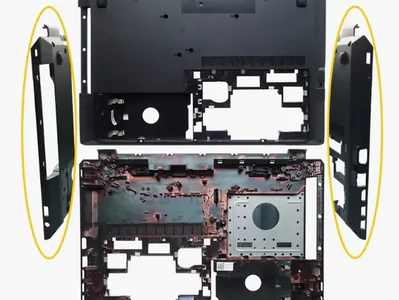 Нижняя крышка (Cover D) для ноутбука Lenovo B50-30, B50-45, B50-70, B50-80, B51-30, B51-80, чёрный, ver.2 пассивное охлаждение, OEM