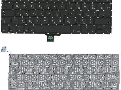 Клавиатура для ноутбука Apple MacBook A1278 чёрная, большой Enter