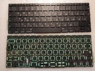 Клавиатура для ноутбука Apple MacBook A1708 Late 2016 - Mid 2017, чёрная, большой Enter