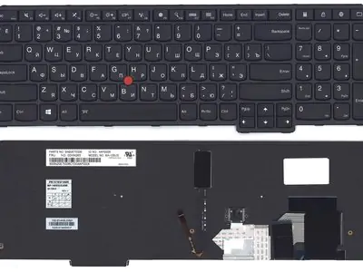 Клавиатура для ноутбука Lenovo Yoga 15 чёрная, с подсветкой