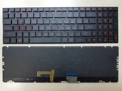 Клавиатура для ноутбука Asus ROG Strix GL702VI чёрная, кнопки красные, с подсветкой