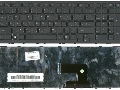 Клавиатура для ноутбука Sony AEHK1U00010 чёрная, с рамкой