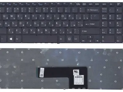 Клавиатура для ноутбука Sony Vaio SVF15A чёрная, без рамки