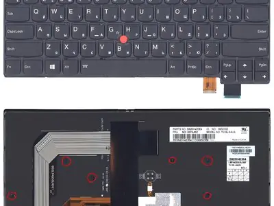 Клавиатура для ноутбука Lenovo ThinkPad T470S чёрная, с подсветкой