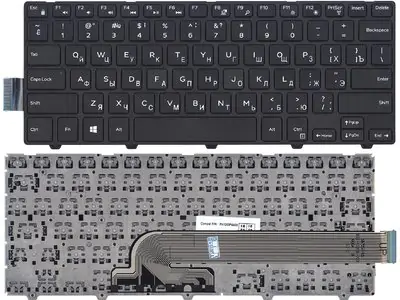 Клавиатура для ноутбука Dell 14-3442 чёрная, с рамкой