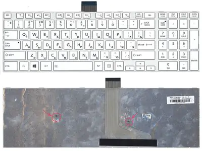 Клавиатура для ноутбука Toshiba Satellite S70-A белая, с рамкой