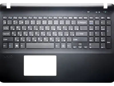 Клавиатура для ноутбука Sony Vaio SVF15 чёрная, верхняя панель в сборе